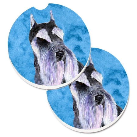 Carolines Treasures Blue Schnauzer Set of 2 Cup Holder Car Coaster SS4753-BUCARC